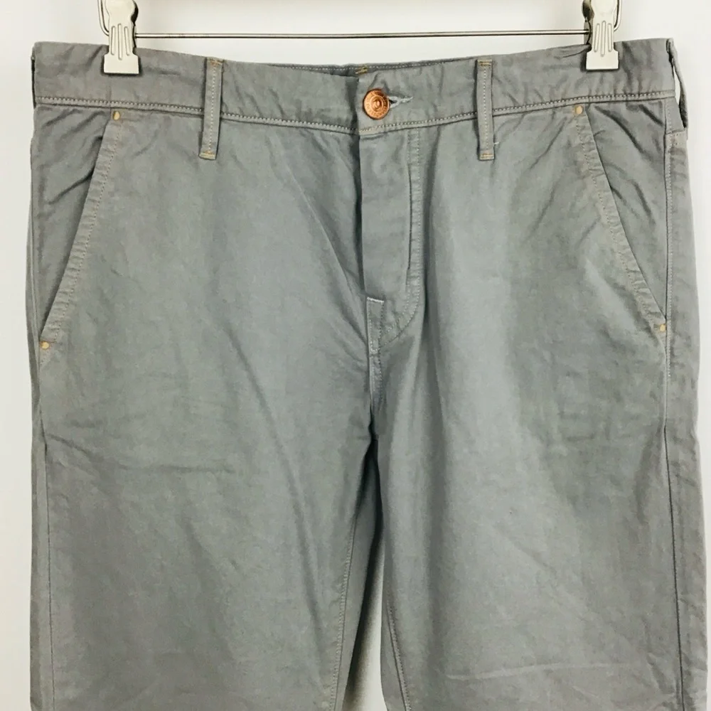 True Religion Rocco Tailored Overdye Twill Jeans Pants Gray Button Fly 33